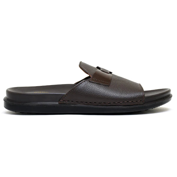 LEATHER SLIPPER - AR-004 BROWN