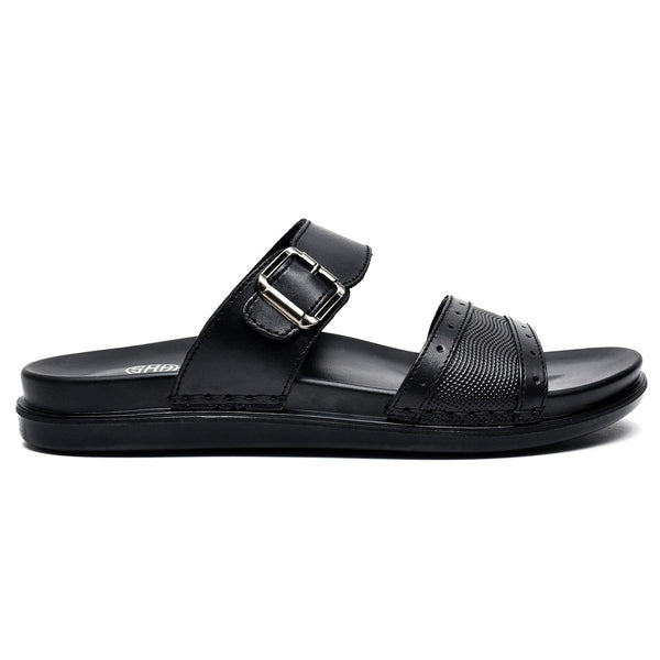 LEATHER SLIPPER - AR-014 BLACK