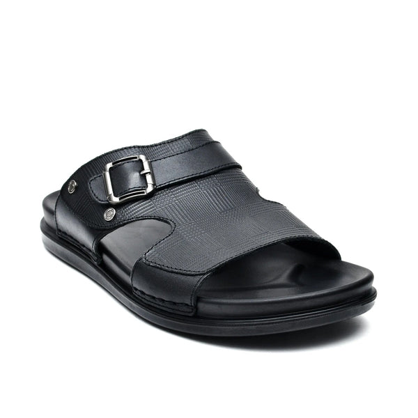 LEATHER SLIPPER - AR-007 BLACK