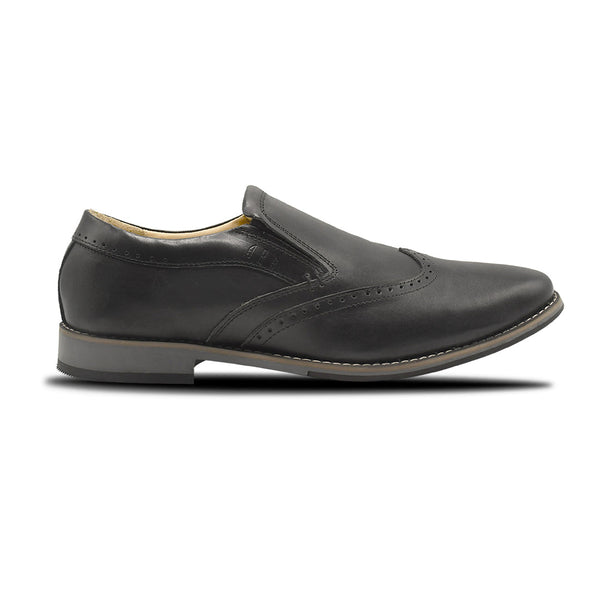 LEATHER SHOES - GARNIZO-011 BLACK