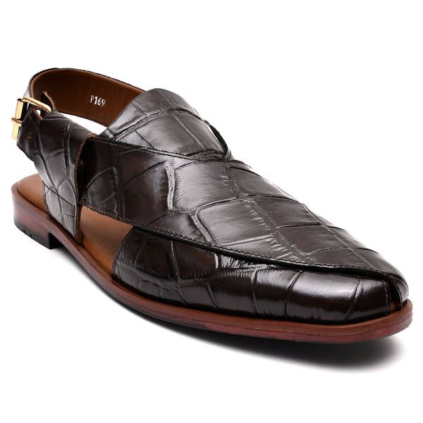 LEATHER PESHAWARI CHAPPAL - P-169 BROWN