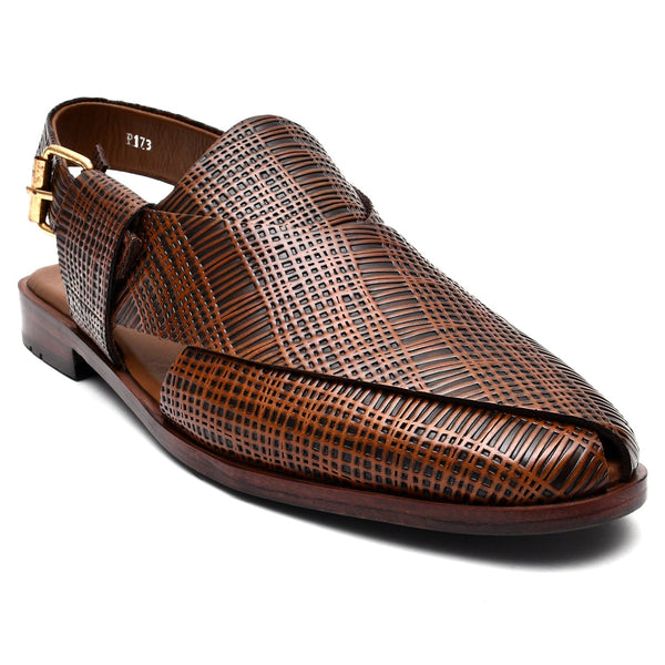 LEATHER PESHAWARI CHAPPAL - P-173 BROWN