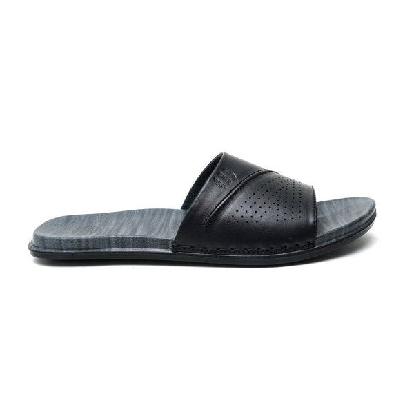 LEATHER SLIPPER - CHM-012 BLACK